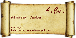 Almássy Csaba névjegykártya
