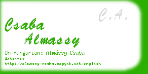 csaba almassy business card